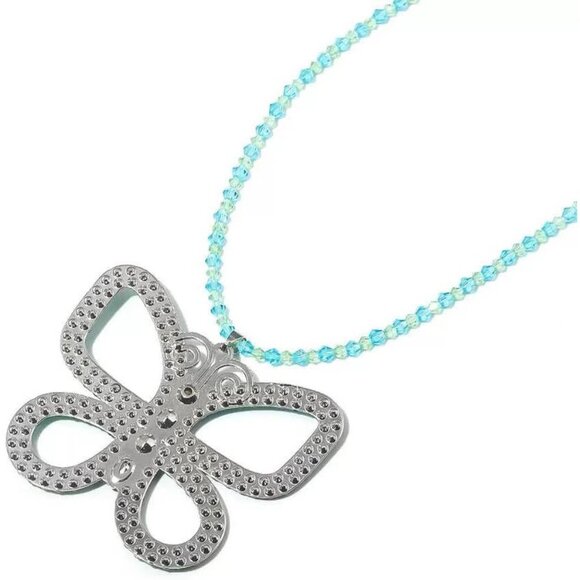 Womens Butterfly Sparkling Halloween Green Pendant Adjustable Christmas Necklace - Picture 6 of 6